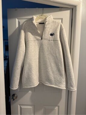Top of the World Penn State Light Gray Quarter-Zip Sherpa Pullover